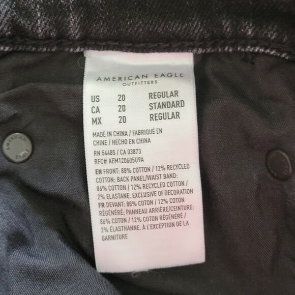 AE Embellished Strigid High-Waisted Stovepipe Jean Black Blaze Women's Plus sz20 - Picture 10 of 13